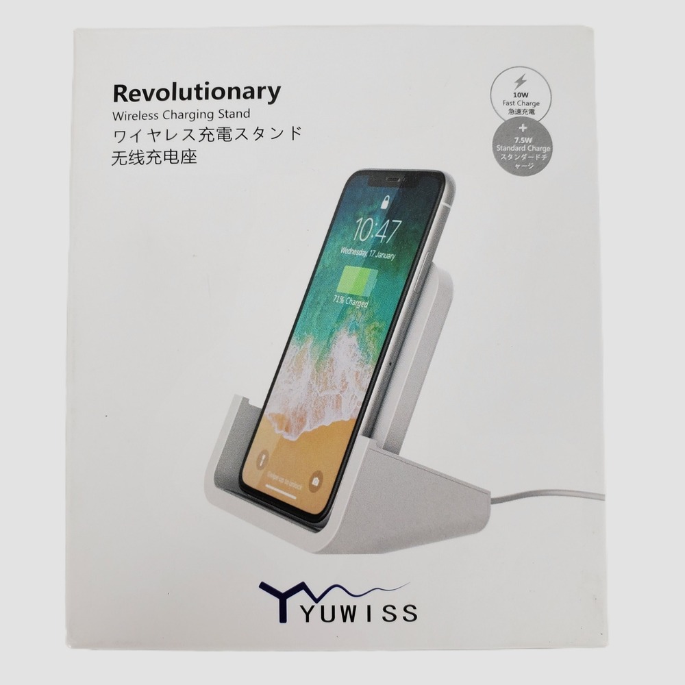 Yuwiss Z23 Wireless‎ Charging Stand 10W Fast Charge Qi-Certified White New